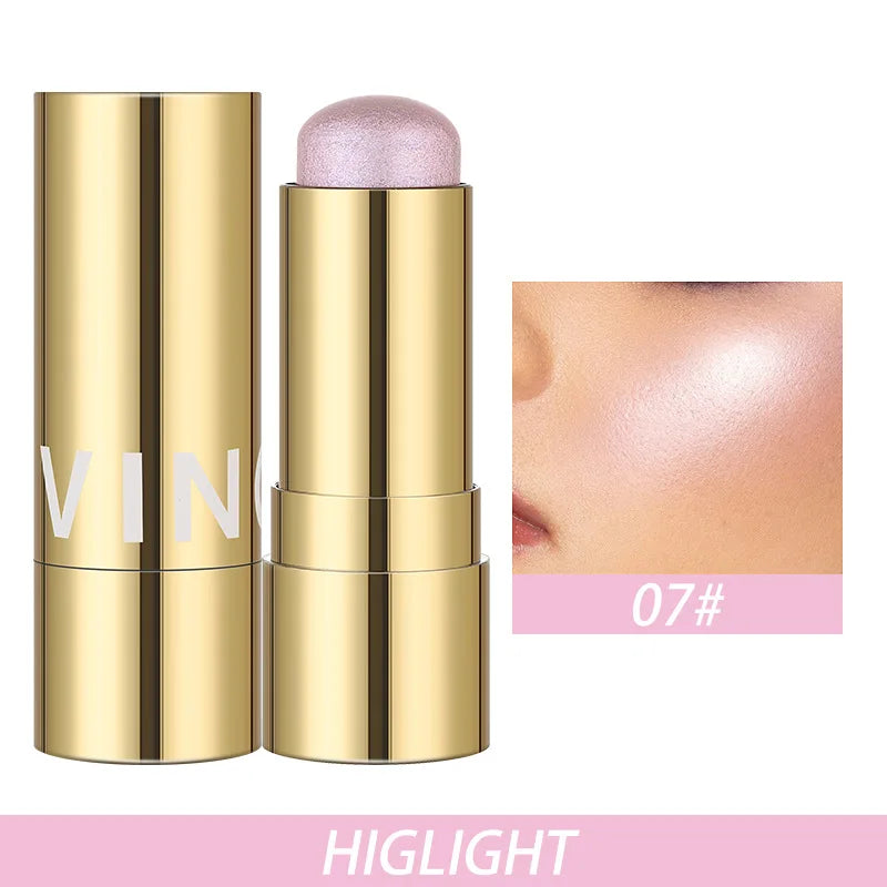 Cream Blush Stick Makeup, Shades with Highlighter, Shimmery lipstick, Long Lasting, Waterproof, Blendable Blush for cheeks