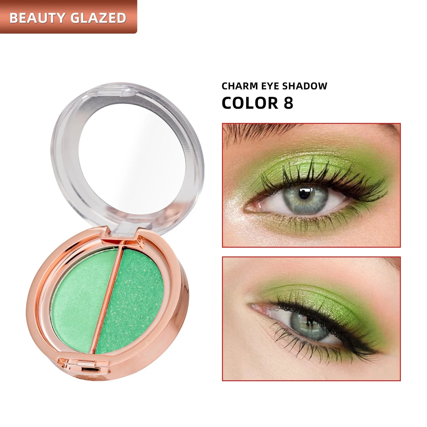 BEAUTY GLAZED 2 IN 1 Eye Shadow Palette Matte Glitter Eyeshadow Neon Nude Red Piow Pigments Shadow Professional Makeup Palette