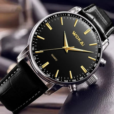 Men's Watches Business Wrist Watch Luxury Leather Strap Analog Watches Quartz Wristwatches Clock Men Women Casual Simple Watch
