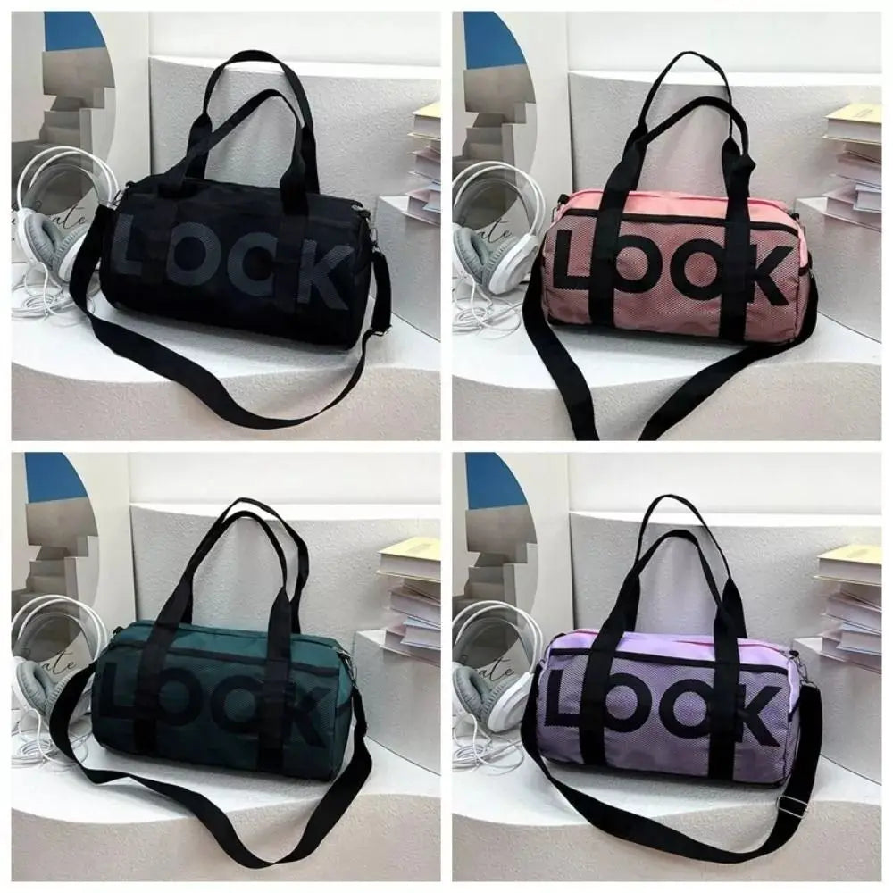 New Letter Printing Beach Shoulder Bag Large Capacity Solid color Travel Luggage Bag Nylon Handbag Fitness Yoga Bag