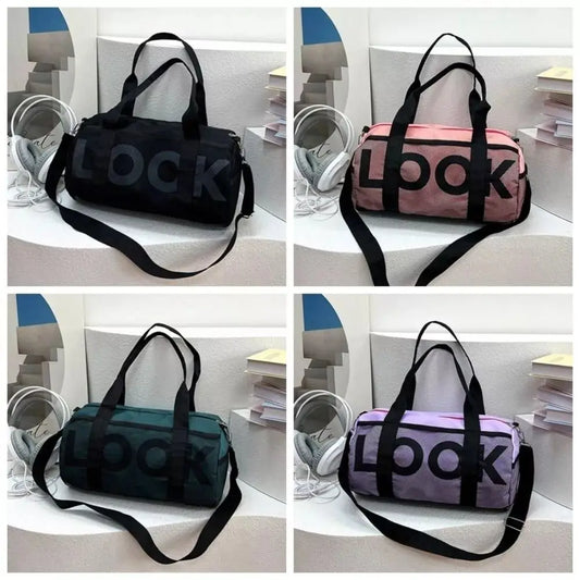 New Letter Printing Beach Shoulder Bag Large Capacity Solid color Travel Luggage Bag Nylon Handbag Fitness Yoga Bag