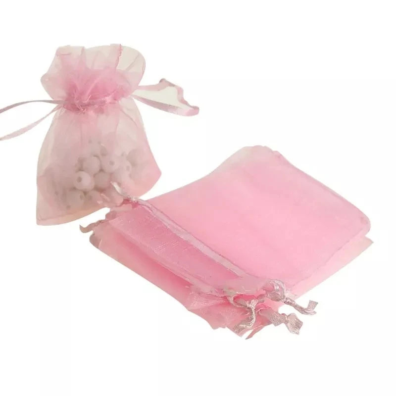 50pcs Organza Wedding Gift Jewelry Bag Packaging Net Organza Pochette Cadeau Organza Bags Bolsa Organza Gift Pouches 50%