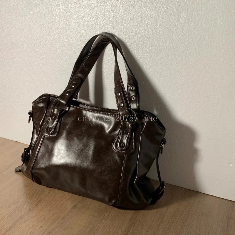 Fashion Classic Versatile Large Capacity Shoulder Bag Soft Commuter Retro Handbag Pu Leather Ladies Tote Bags Women Shopping Bag