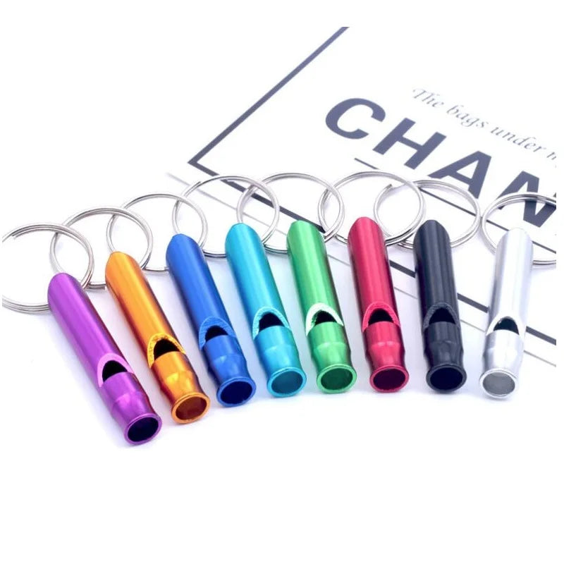 Cheap Whistle Keychain Self Defense Outdoor Multifunctional Metal Aluminum SOS First Aid Whistle Explore Keyring Key Chain