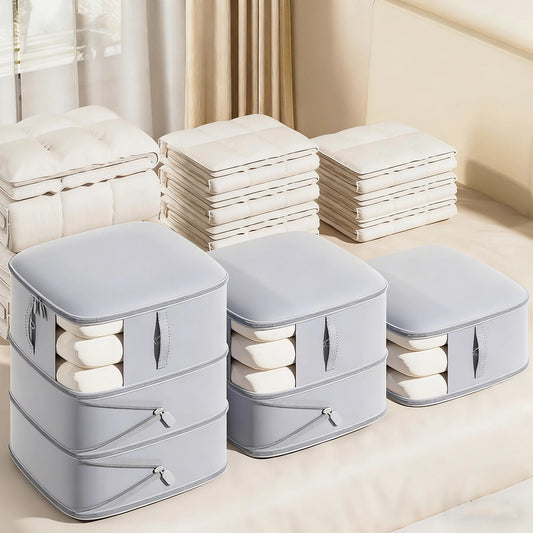 Self Compression Comforter Storage Bag Ultra Space Saving Compression Large Capacity Storage Bags for Bedding Duvet Down Jacket