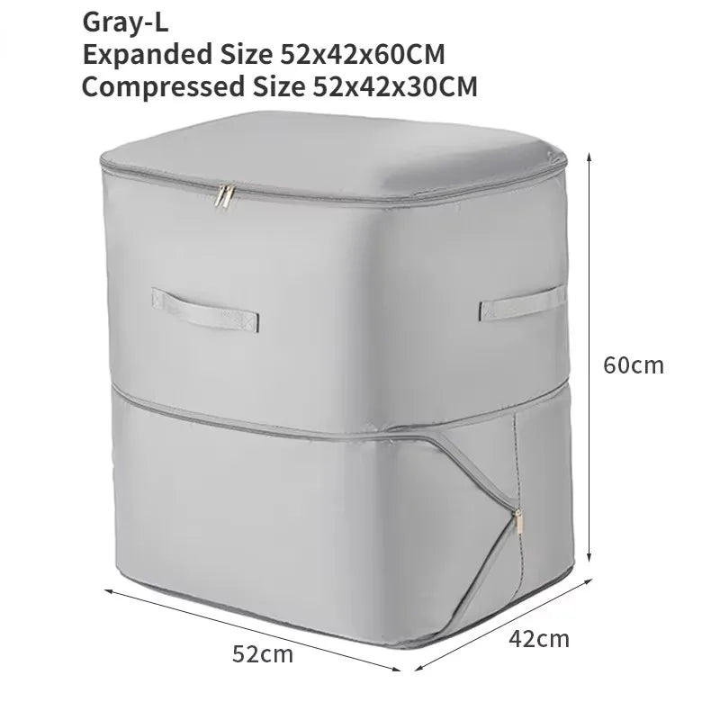 Large Compression Bag Quilt Clothes Closet Cabinet Organizer Storagepouch Ultra Space Saving Self Compression Organizer