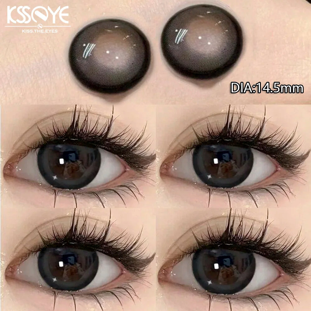 KSSEYE 1 Pair Natural Color Contact Lenses for Eyes with Myopia Diopter High Quality Eyes Color Lens Makeup Yearly Fast Shipping