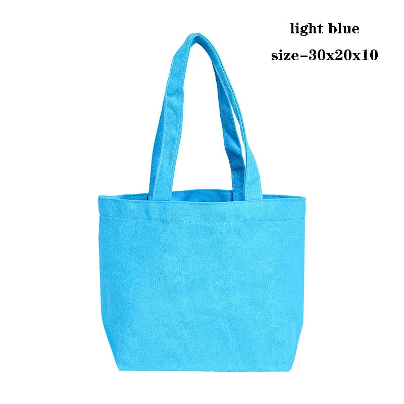 Canvas Cloth Bag Cotton Shopping grocery bags Resuable fabric shoulder bag Folding Tote Portable Handbags School Pen Storage Bag