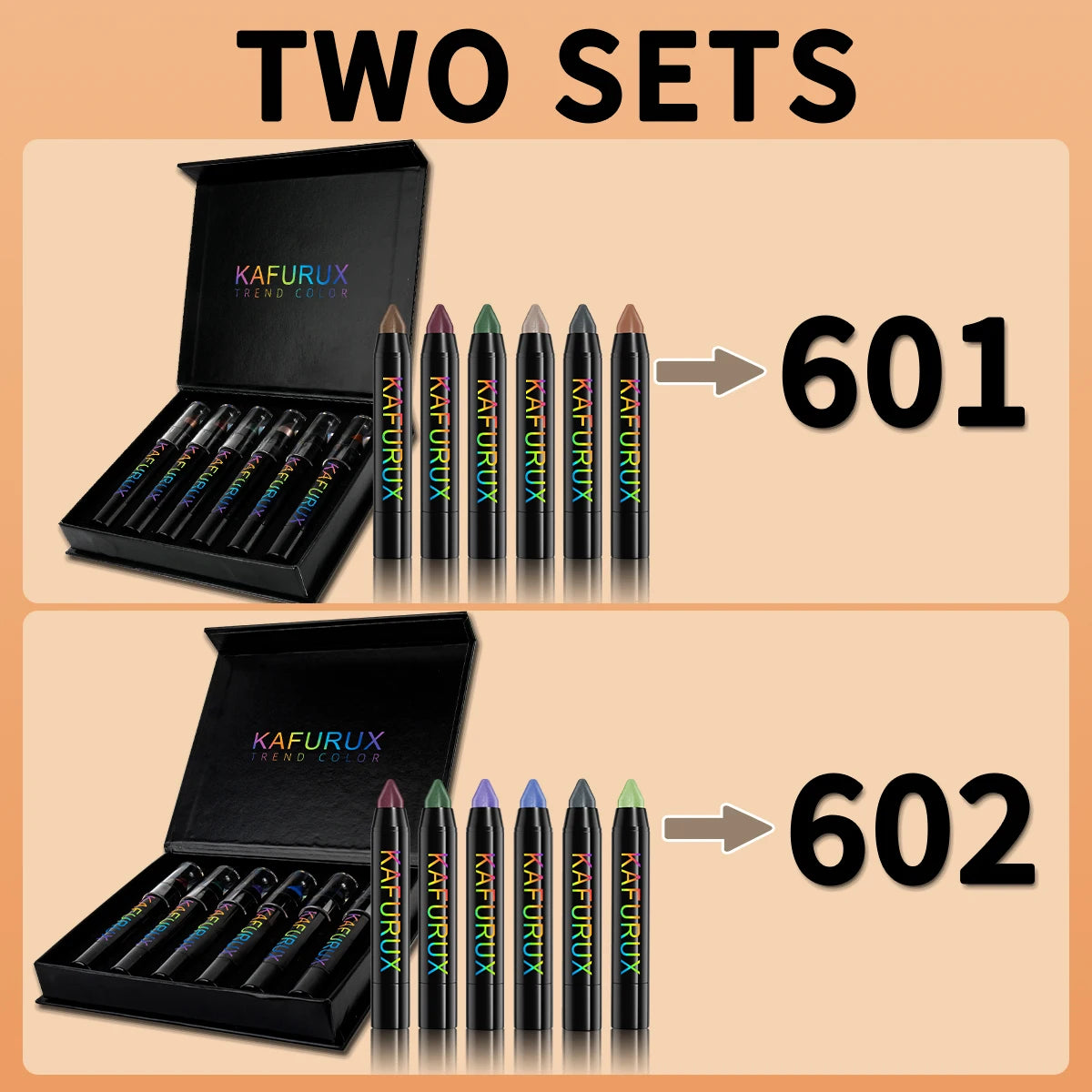 6pc Metallic Purple Green Blue Eyeshadow Pencil Glitter Silkworm Liner Pen Makeup Long Lasting Gold Cream Eye Shadow Stick