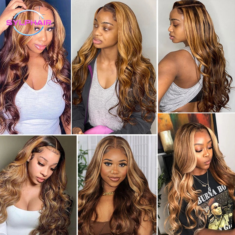 Highlight Wig Human Hair Body Wave Brazilian Hair 13x6 Hd Lace Frontal Wig For Women Glueless Blonde Lace Front Wig Human Hair