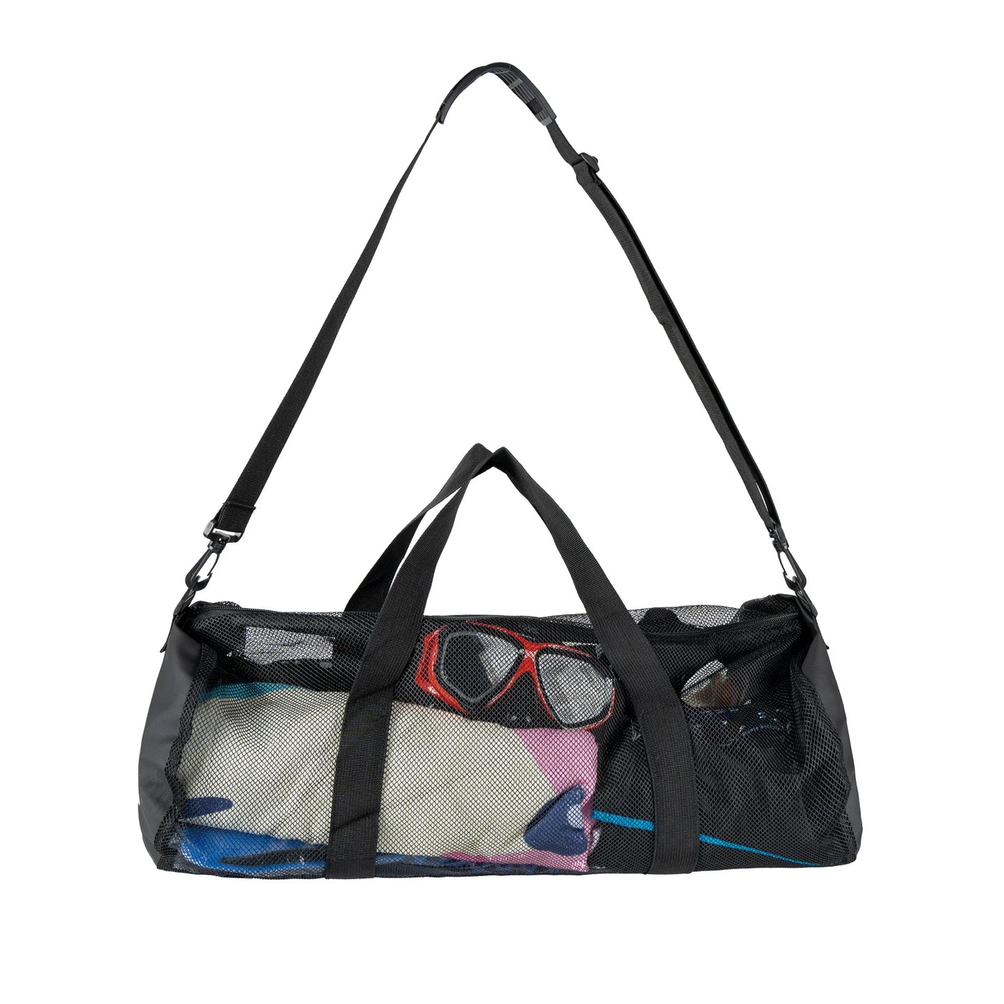 Large 58x27x27cm Mesh Beach Bag – Lightweight Breathable Round Tube Duffel for Swimming, Diving & Travel ,Quick-Dry Open Air