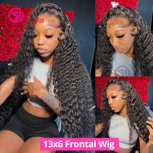 30 40 Inch Curly Human Hair Wig 13x6 Hd Lace Frontal Wig 13x4 Deep Wave Frontal Wig Water Wave Lace Front Wigs For Black Women