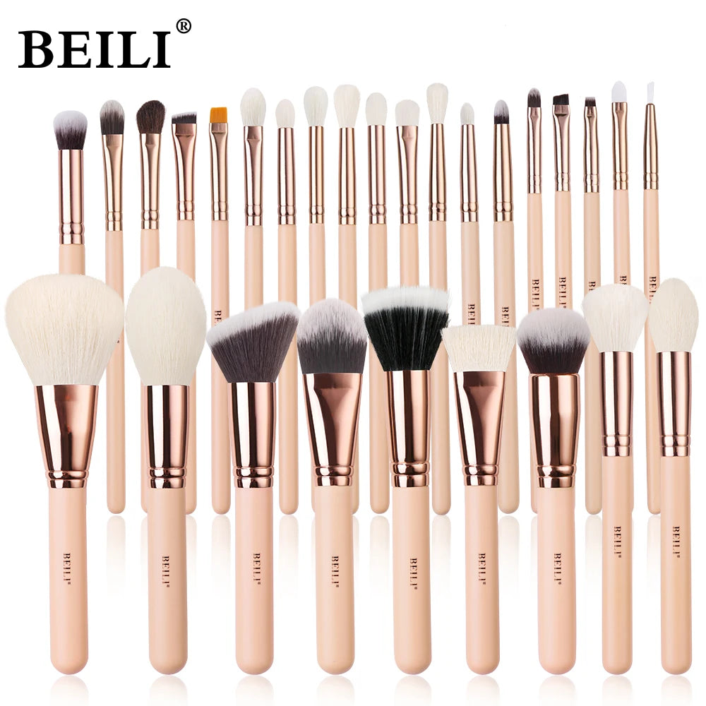 BEILI Pink Makeup Brushes Set Premium Foundation Contour Powder Blush Eyeshadow Highlighter Cosmetics Tool brochas de maquillaje