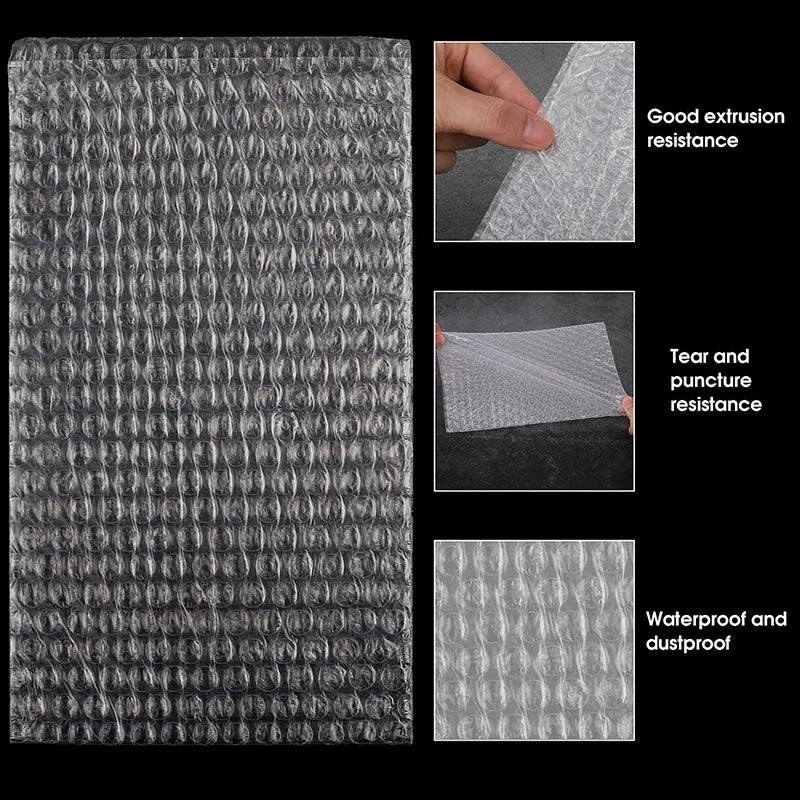 50Pcs Plastic Protective Wrap Envelope White Bubble Foam Packing Bags PE Clear Bubble Bag Shockproof Bag Double Film Cushioning