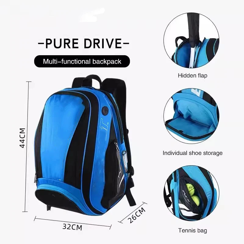 Fashion PURE AERO 2 Tennis Rackets Bag Tennis Bag Backpack Badminton Padel Racket Squash Racquet Backpack Tenis Raqueta