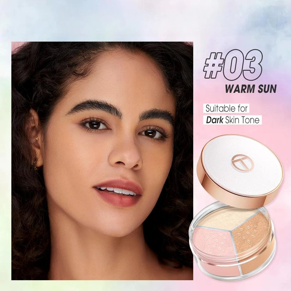 O.TWO.O 3 Color Loose Powder Hides Oil Pores Face Powder Blend Naturally Setting Powder Fix Lock Makeup Matte Finishing Powder