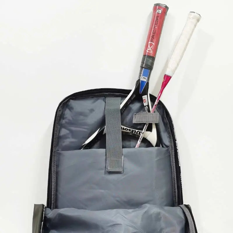 Badminton Backpack Large Capacity PU Lightweight Multifunctional Basketball Bag Tennis Padel Racket Bag with Shoe Compartment