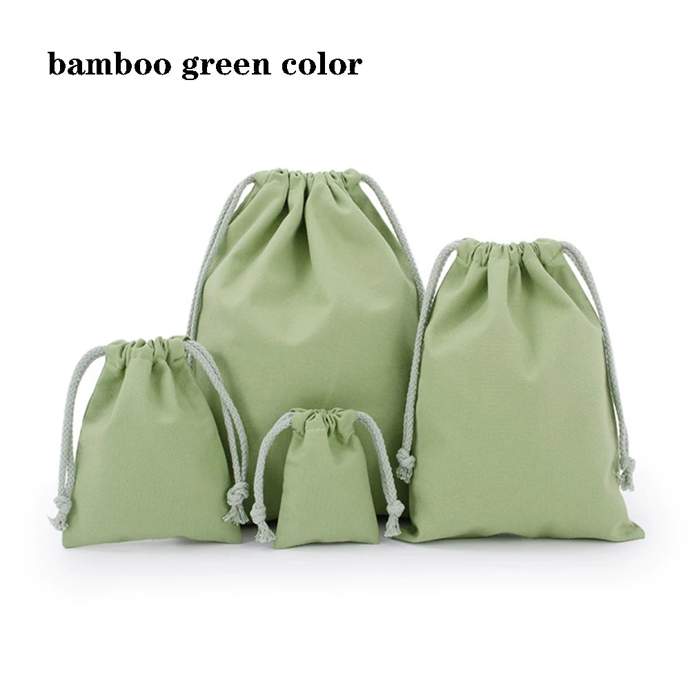 Drawstring bag Cotton Storage organizer Tote Portable Handbags Grocery Shopping Shoulder bags Canvas foldable Travel Storage Bag
