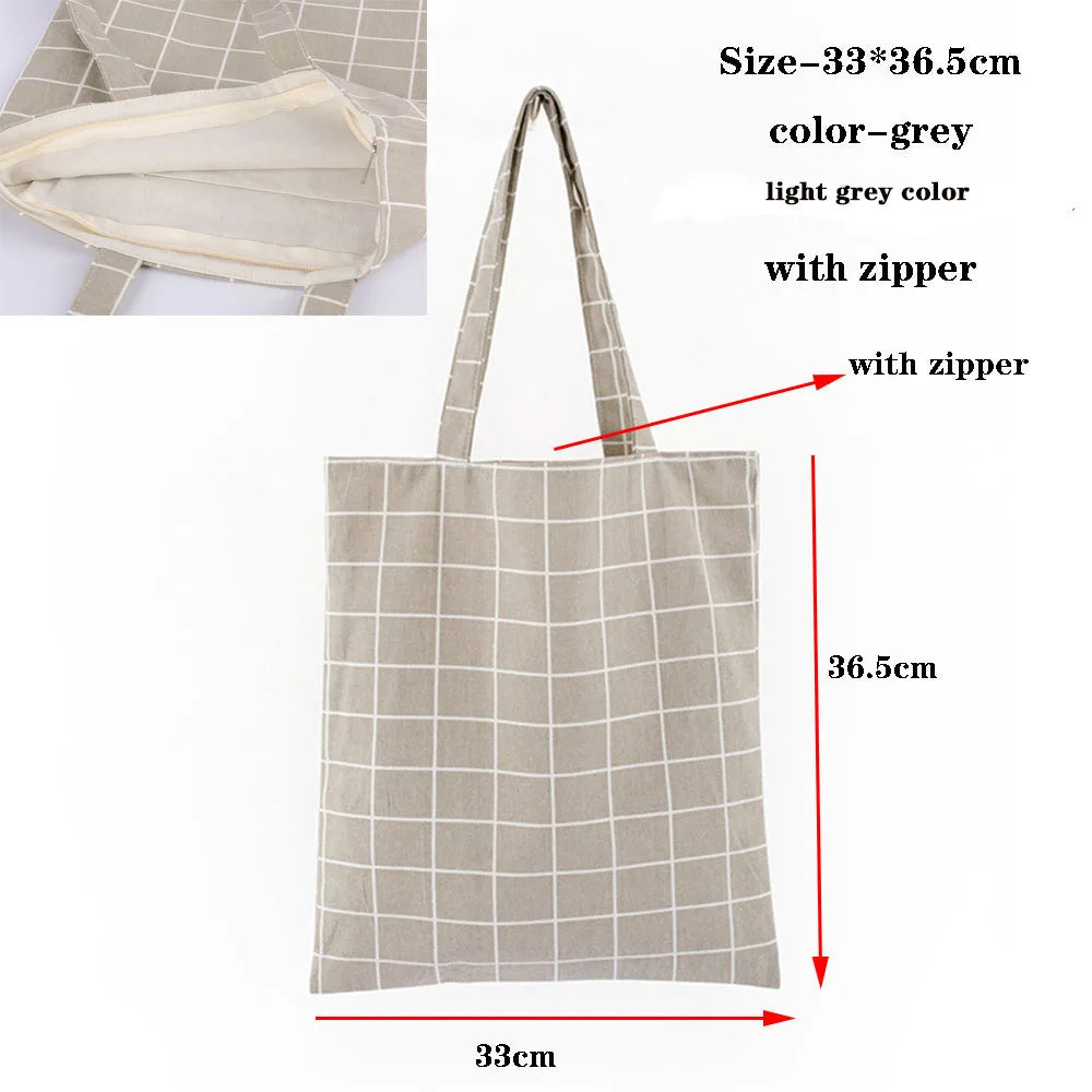 Canvas Bag Storage Bag Grocery Bag Eco-Friendly foldable Bag folding Pocket Tote Portable Shoulder Handbags Food Shopping bag