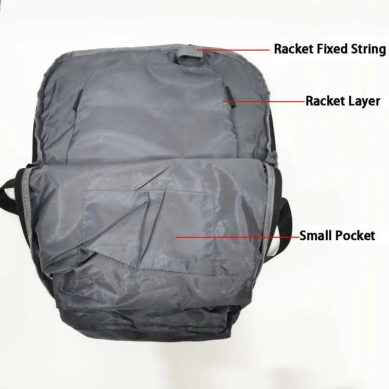 Nylon Fabric Backpack Dual Shoulder Bag for Tennis, Basketball, and Badminton with Built-In Racket Straps, Simple Travel Bags