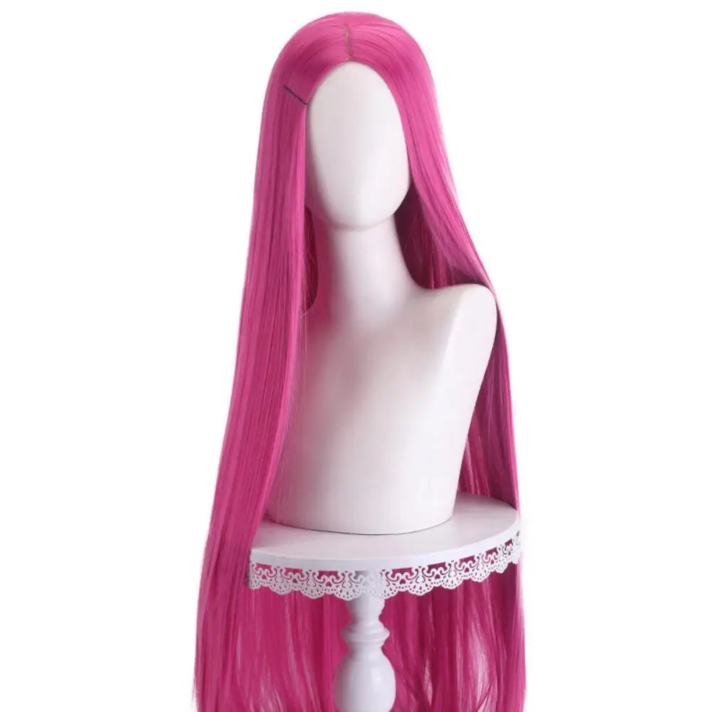 Long Straight Wig 100cm Black Daily Wear, Unisex Center Parted Lace Front for Halloween Cosplay Anime Themed Party