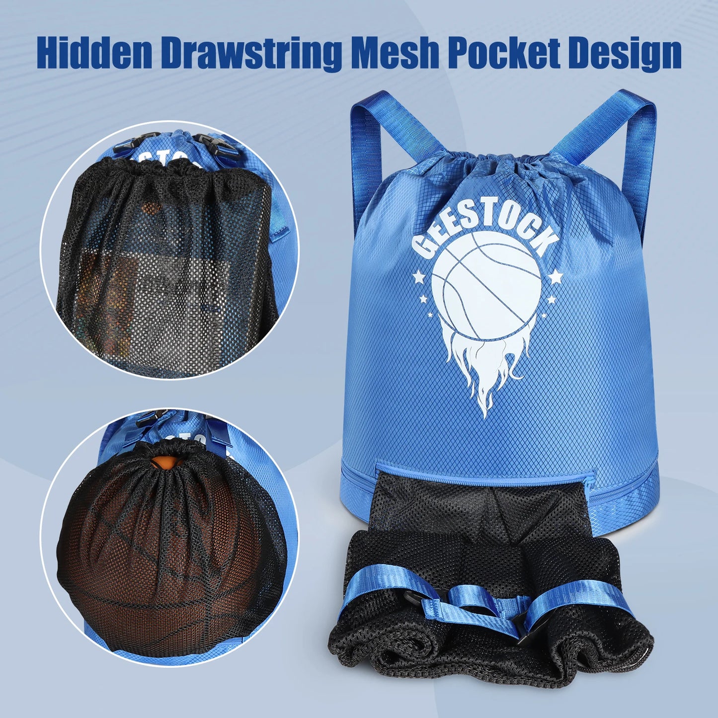 Basketball Backpacks Lightweight Wet Dry Separation Shoe Storage Oxford Cloth Sport Backpack Adjustable Strap Weekend Travel Bag