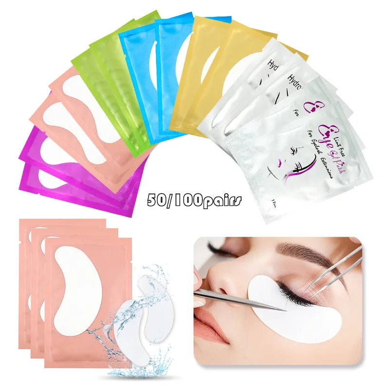 50Pairs/Lots Eye Patches Eyelash Extension Under Eye Pads Hydrogel Patches For Extension Padding For Eyelash Extension Makeup