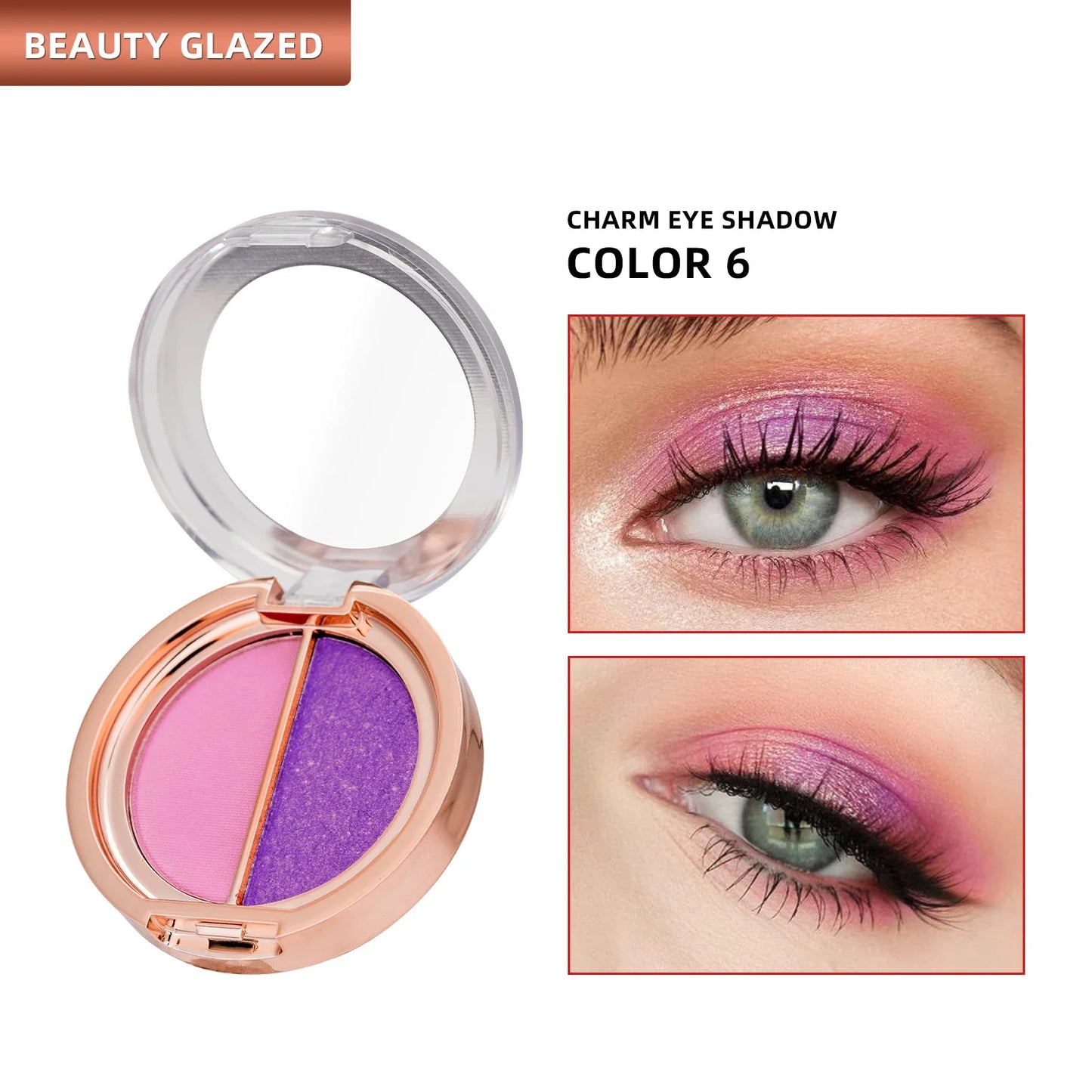 BEAUTY GLAZED 2 IN 1 Eye Shadow Palette Matte Glitter Eyeshadow Neon Nude Red Piow Pigments Shadow Professional Makeup Palette