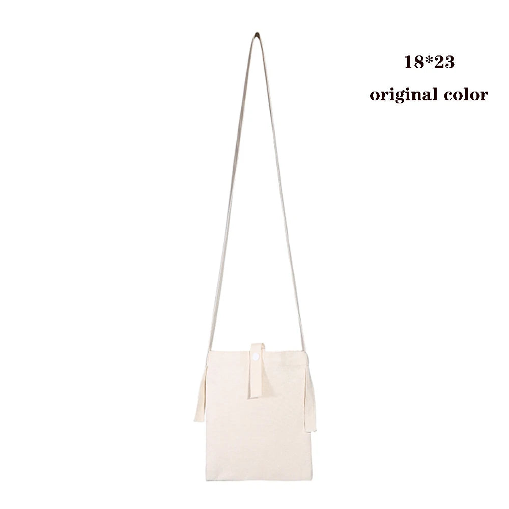 Canvas Cloth Bag Cotton Shopping grocery bags Resuable fabric shoulder bag Folding Tote Portable Handbags School Pen Storage Bag