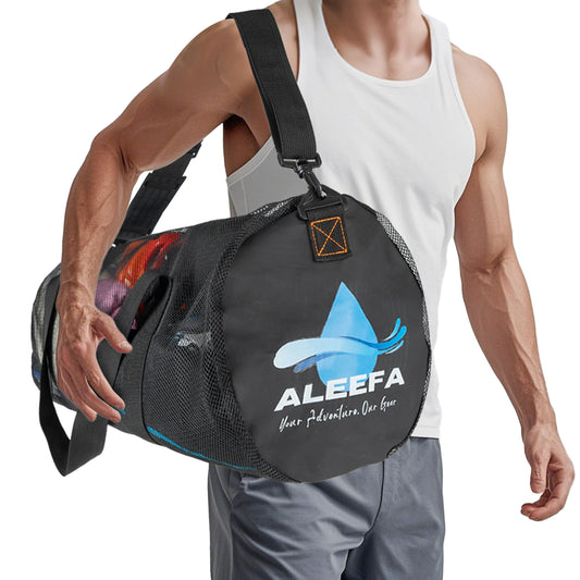 Large 58x27x27cm Mesh Beach Bag – Lightweight Breathable Round Tube Duffel for Swimming, Diving & Travel ,Quick-Dry Open Air