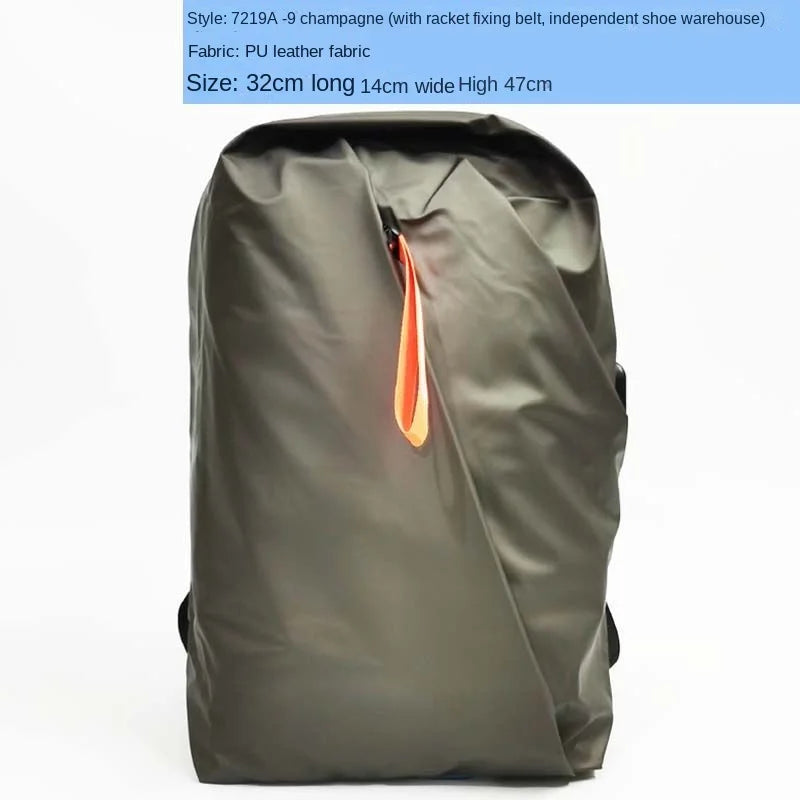 Badminton Backpack Large Capacity PU Lightweight Multifunctional Basketball Bag Tennis Padel Racket Bag with Shoe Compartment