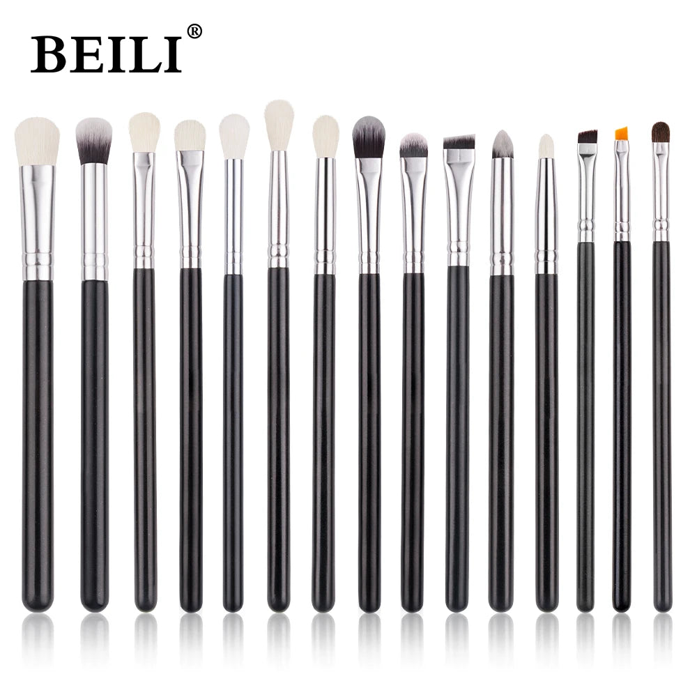 BEILI Black 10-19Pcs Eye Makeup Brushes Set Natural Synthetic Hair Eyeshadow Blending Eyeliner Detail Cosmetics Brush косметика
