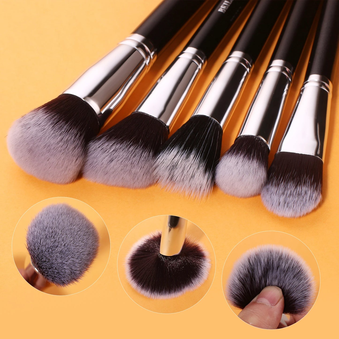 BEILI Black Makeup brushes set Professional Natural goat hair brushes Foundation Powder Contour Eyeshadow make up brushes