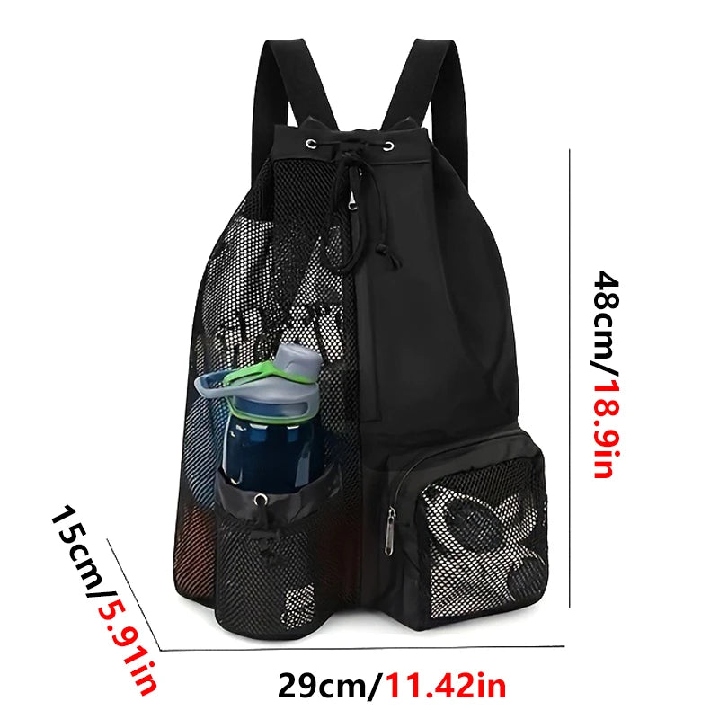 Drawstring Backpack Large Capacity Sports Backpack Basketball Gym Fitness Yoga Bag Summer Mesh Backpack Swimming Drawstring Bag
