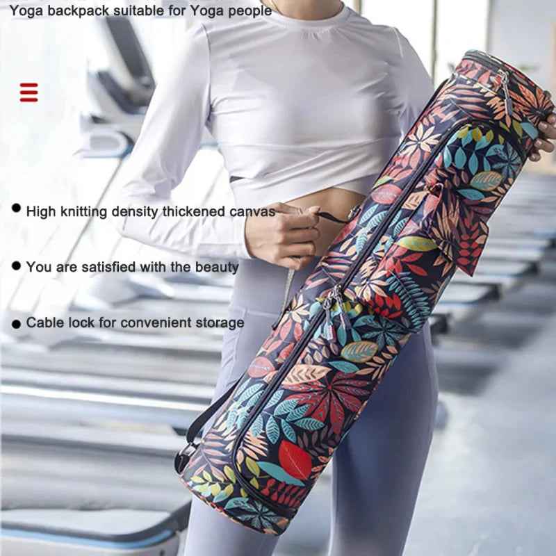 New Fitness Printed Yoga Bag Yoga Mat Bag Sports Mat Bag Pilates Mat Backpack Dance Fitness Mat Cover Sports Backpack