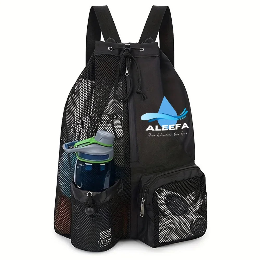 45L Swim Mesh Backpack with Wet Pocket - Leakproof Zip, Fast Dry Ideal for Swimming/Beach/Camping/Gym, Separate Dry&Wet
