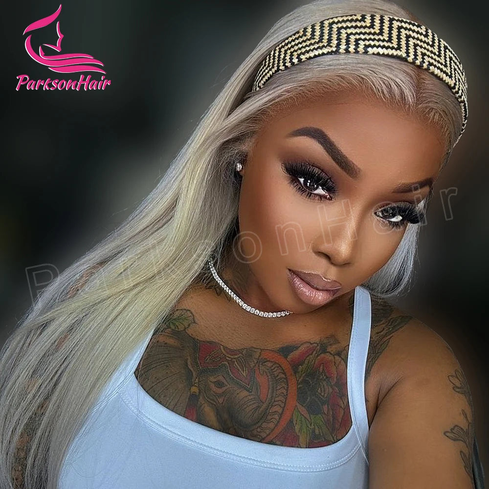 Platinum Blonde Glueless Wig #60 613 Color Wig 13x4 HD Lace Front Human Hair Wig Women Brazilian Straight Lace Front Wig