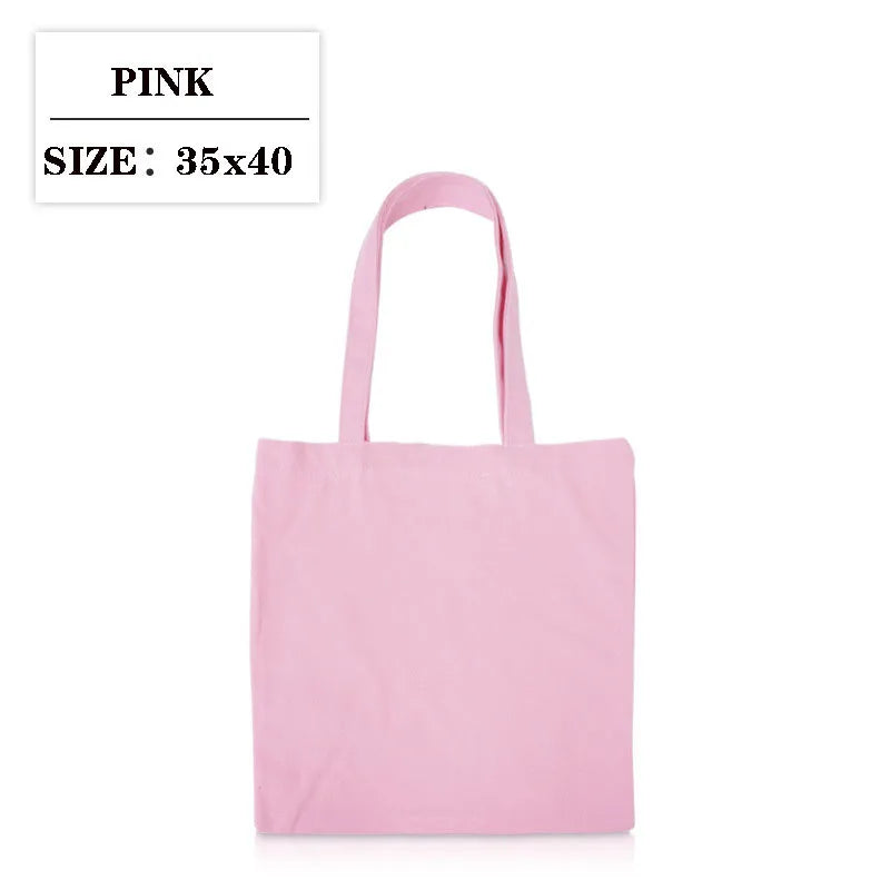 Canvas Cloth Bag Cotton Shopping grocery bags Resuable fabric shoulder bag Folding Tote Portable Handbags School Pen Storage Bag
