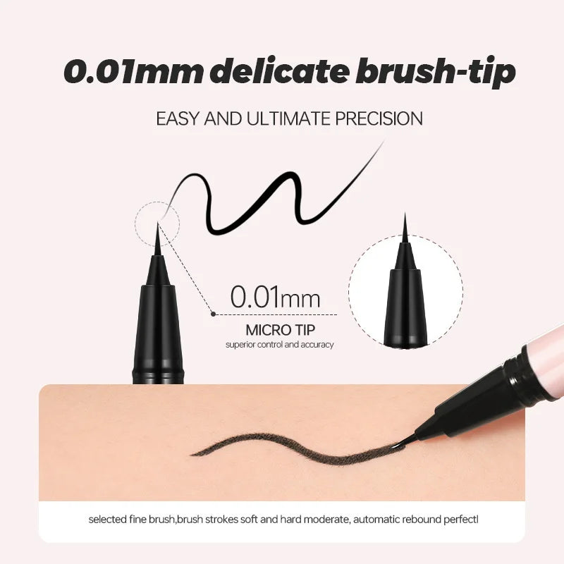 Waterproof Black Liquid Eyeliner Pen Ultra-Fine Anti Smudge Lasting Smooth Lying Silkworm Eyes Liner Pencils Eye Makeup Tools