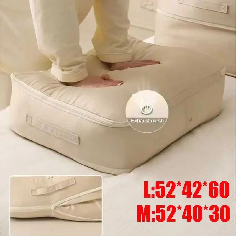 Large Compression Bag Quilt Clothes Closet Cabinet Organizer Storagepouch Ultra Space Saving Self Compression Organizer