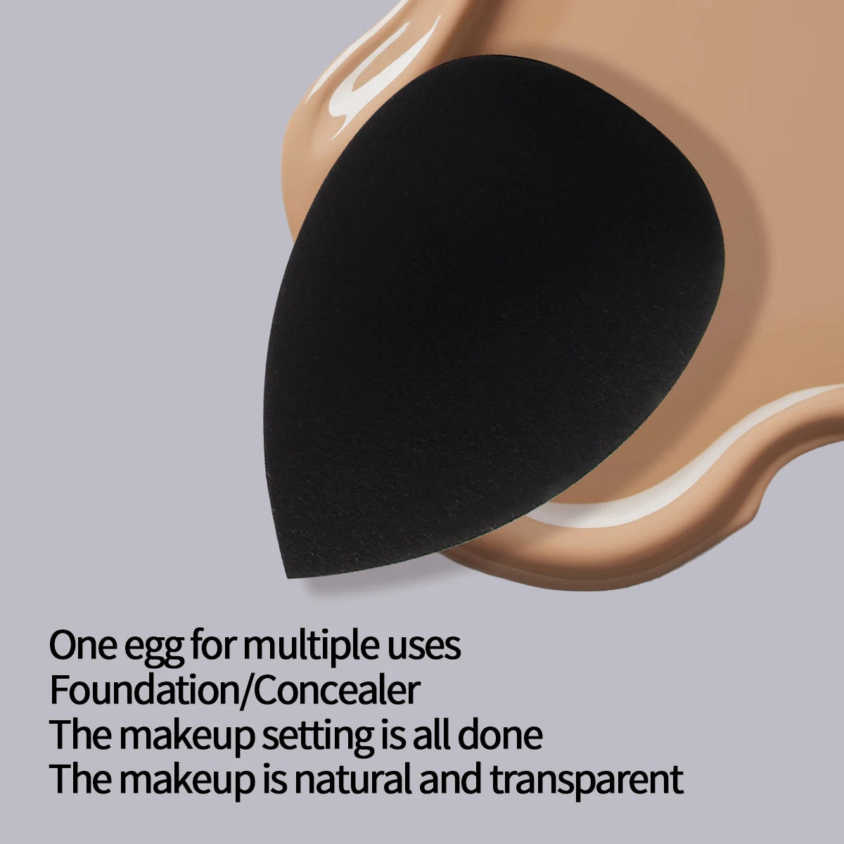Multi-specification best-selling black makeup sponge beauty egg set, high resilience and no powder sticking facial makeup tools