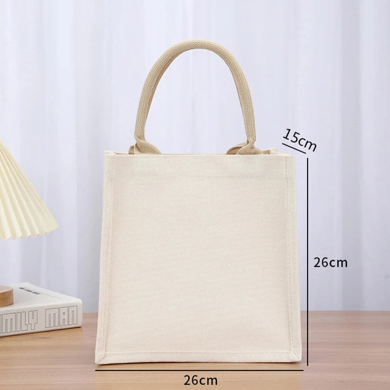 Cotton bag Burlap Grocery Bag Canvas Tote Shopping bag Shoulder Eco-Friendly Handbags Cotton Storage Bag portable burlap handbag