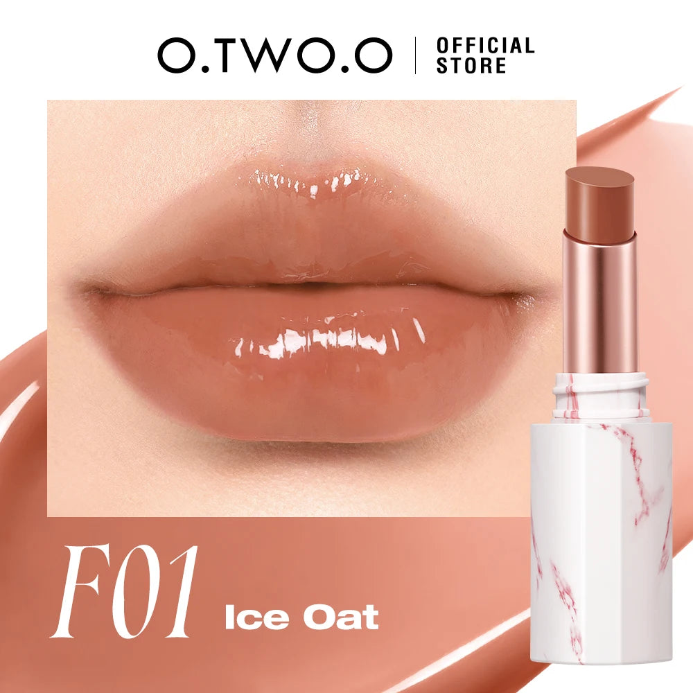 O.TWO.O Glossy Lipstick Lip Tint Mirror Ice-film 24h Moisturize Nourish Smooth Non-Sticky 3D Glossy Lip Glaze Lipstick Makeup