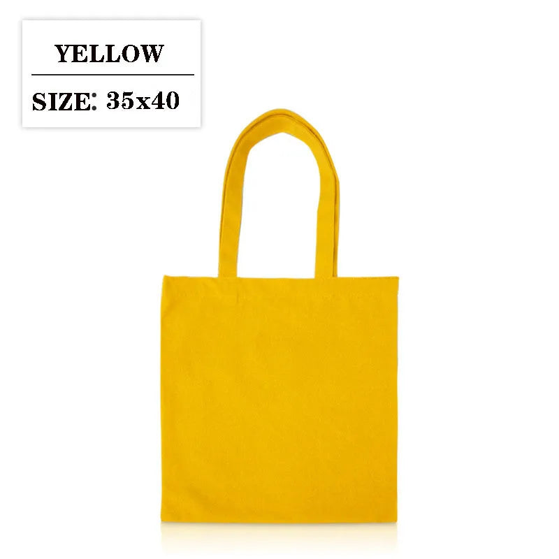 Canvas Cloth Bag Cotton Shopping grocery bags Resuable fabric shoulder bag Folding Tote Portable Handbags School Pen Storage Bag