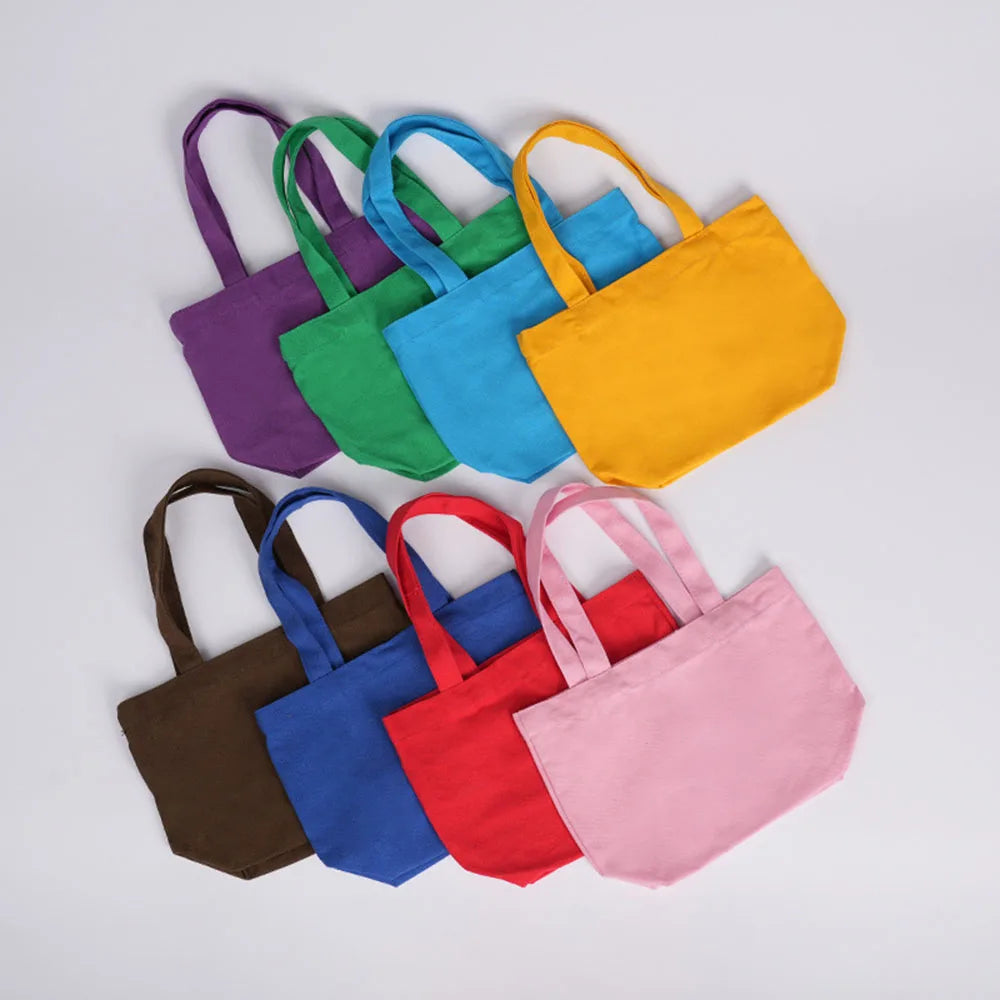 Canvas Cloth Bag Cotton Shopping grocery bags Resuable fabric shoulder bag Folding Tote Portable Handbags School Pen Storage Bag