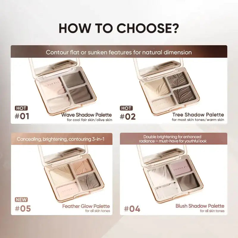 Judydoll Contour Palette, 2 In 1 Face Highlight Contour Palette, Shades with Highlighter Makeup, Non-greasy, Lasting Sparkling