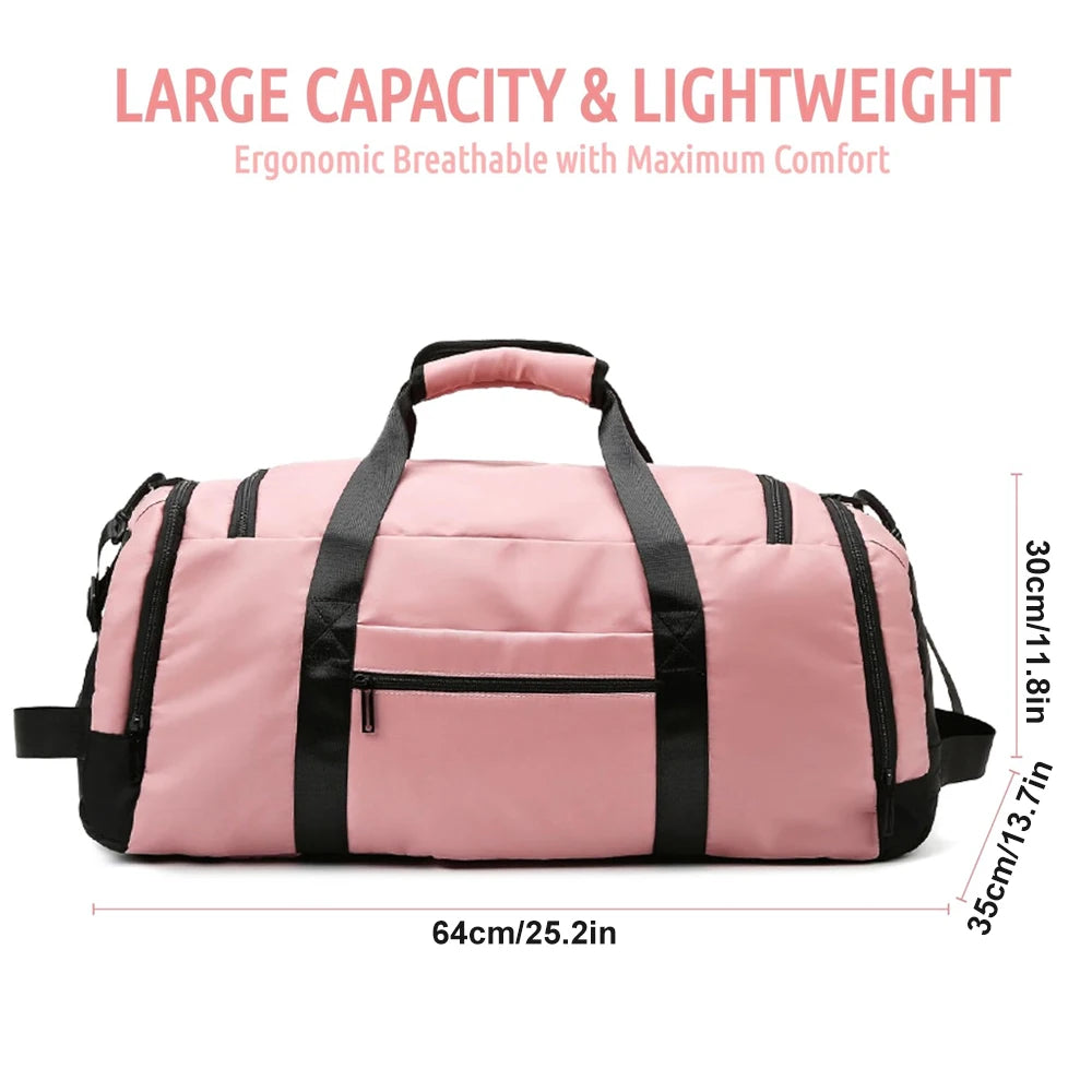 1pcs  Unisex Sports Duffel Bag Weekender Overnight Carry-On Gym Bag with Shoe & Laptop Compartment for Traveling