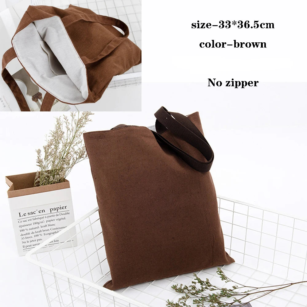 Canvas Bag Storage Bag Grocery Bag Eco-Friendly foldable Bag folding Pocket Tote Portable Shoulder Handbags Food Shopping bag