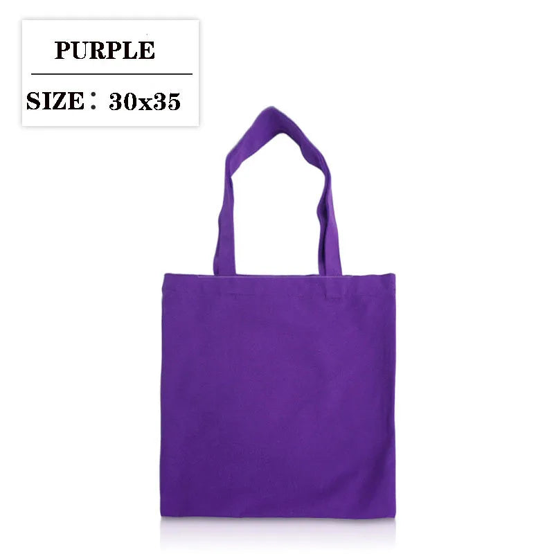 Canvas Cloth Bag Cotton Shopping grocery bags Resuable fabric shoulder bag Folding Tote Portable Handbags School Pen Storage Bag