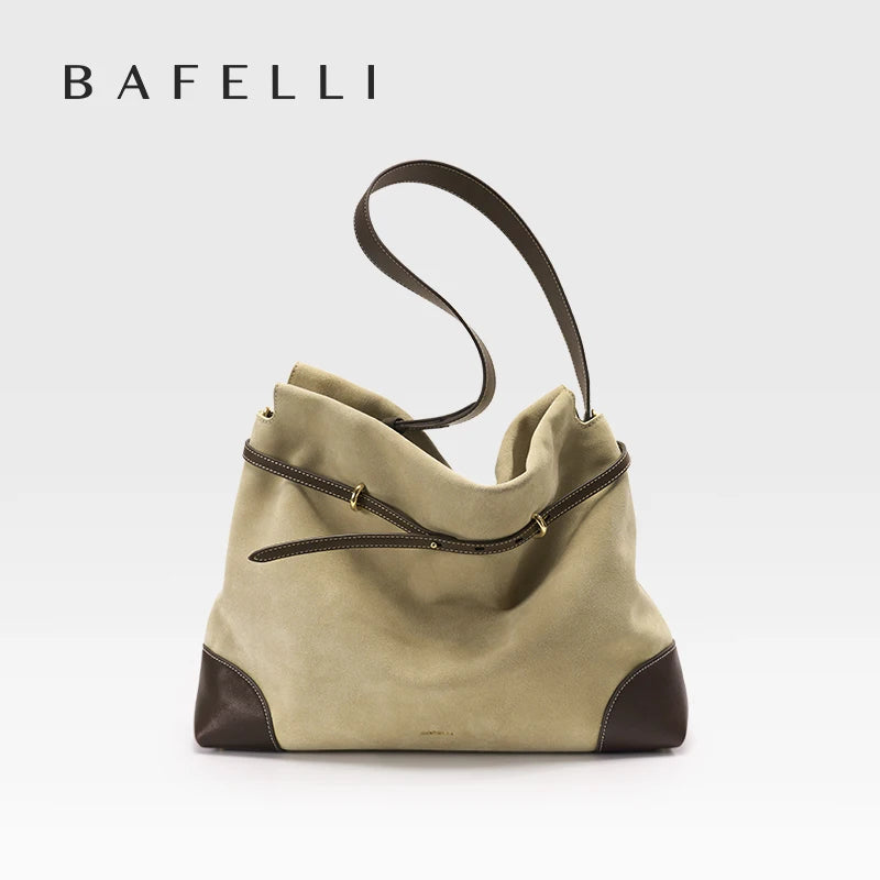 ﻿Genuine Suede Women's Bag Large Capacity Crossbody Underarm Tote for Commuting Multi-functional Hobo Bag